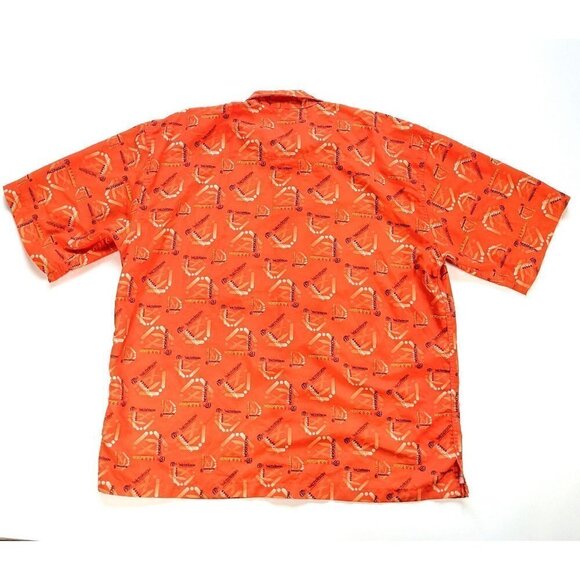 Vtg 90s PACO Men's XL Orange All-Over Logo Shirt - Picture 3 of 5